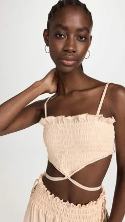 Discount ???? Agua Bendita Amari Kaaw Crop Top Ivory ????