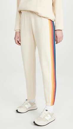 Coupon ???? Aviator Nation 5 Stripe Sweatpants Vintage White ????