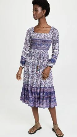 Top 10 ???? Bell Millie Midi ???? Dress Purple Pink Print ????