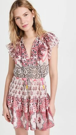 Hot Sale ???? Bell Kerry Mini ???? Dress White/Pink ⌛