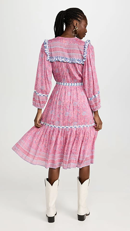 Buy ???? Bell Maci Midi ???? Dress Pink Purple Floral ???? 2 Buy ???? Bell Maci Midi ???? Dress Pink Purple Floral ???? - Image 2