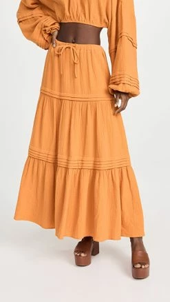 Hot Sale ???? Charlie Holiday Monica ???? Skirt Orange Sorbet ????