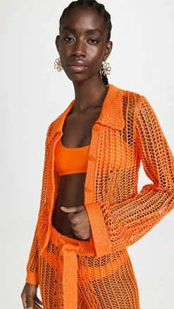 Outlet ⌛ Cult Gaia Velma Crochet Coverup Papaya ✨