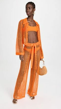 Flash Sale ???? Cult Gaia Aadya Crochet Coverup Pants Papaya ????