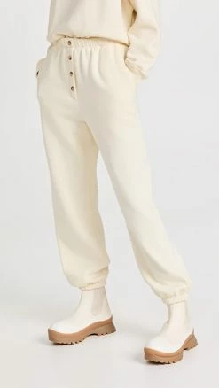 Coupon ✔️ DONNI. Eco Fleece Button Sweatpants Creme ????