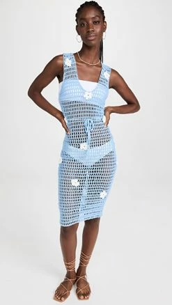 Best deal ???? Elexiay Adaego Coverup ???? Dress Blue And White ????
