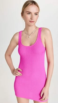 Coupon ???? Good American Always Fits Mini ???? Dress Hawaiian Pink001 ????