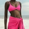 New ✔️ Good American Leg Daze Sarong Hawaiian Pink001 ????