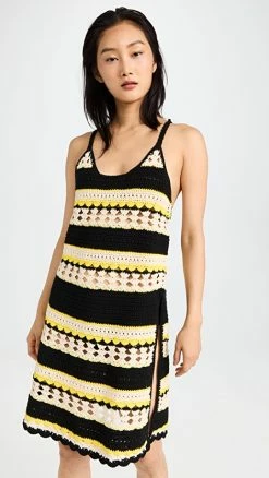 Flash Sale ???? GANNI Crochet Cover Up Slip ???? Dress Golden Kiwi ❤️