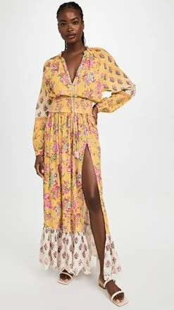 Budget ???? Hemant And Nandita Floral Long ???? Dress Canary Yellow ✨