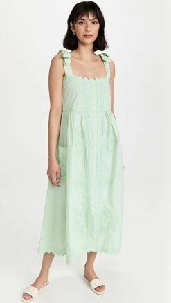 Outlet ✨ Juliet Dunn Tie Shoulder ???? Dress Mint ????