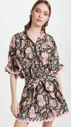 Promo ???? Juliet Dunn Blouson ???? Dress Black/Multi ????