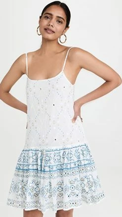 Wholesale ???? Juliet Dunn Strappy ???? Dress White/Denim Blue/Gold ????