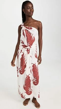 Outlet ???? Johanna Ortiz Southern Pacific Midi ???? Dress Algues Ecru/Tabasco ????