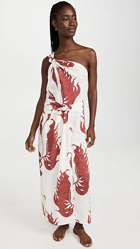 Outlet ???? Johanna Ortiz Southern Pacific Midi ???? Dress Algues Ecru/Tabasco ???? 1 Outlet ???? Johanna Ortiz Southern Pacific Midi ???? Dress Algues Ecru/Tabasco ????