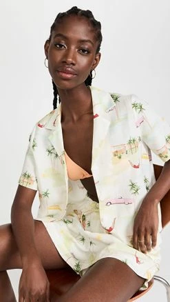 Best Pirce ???? KITRI Cammy Palm Springs Print Top ????