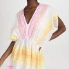 Hot Sale ???? Lemlem Jamila Short Plunge Neck ???? Dress Stripe Sunrise ❤️