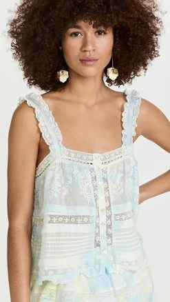 Deals ???? LoveShackFancy Sully Top Lily Pond Hand Dye ????