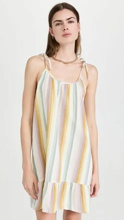 Best Pirce ???? Madewell Lightestspun Tie-Strap Ruffle-Hem Cover-Up ???? Dress Golden Meadow ????