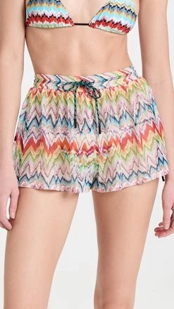 Budget ???? Missoni Lightweight Knit Shorts Chevron Multicolor ⭐