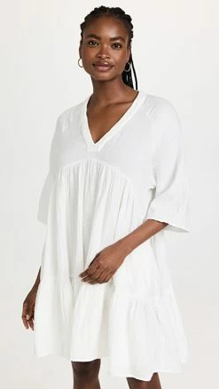 Hot Sale ???? 9seed Marbella Ruffle ???? Dress White ????