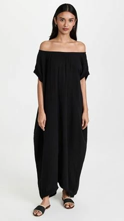 Cheap ???? 9seed Moonstone Off Shoulder Caftan Black ????