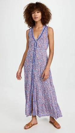 Hot Sale ???? Poupette St Barth Nana Long ???? Dress Light Blue Paquerette ????