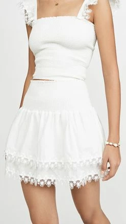 Deals ⌛ Peixoto Ruffle Miniskirt White ????