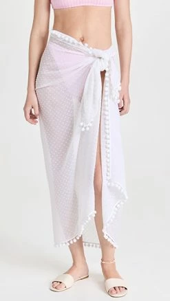 Outlet ???? Playa Lucila Embroidered Sarong White ????