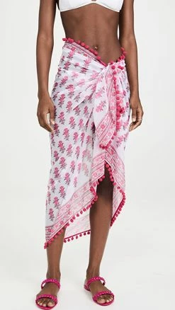 Cheap ???? Playa Lucila Border Print Sarong Pink ????