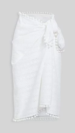 New ???? Playa Lucila Eyelet Sarong White ????