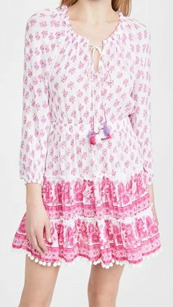 Best reviews of ???? Playa Lucila Long Sleeve Minidress Pink Multi ⌛