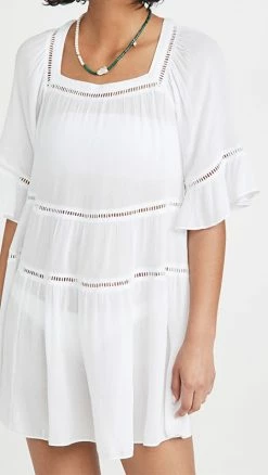 Outlet ???? Playa Lucila Drop Waist Mini ???? Dress White ????