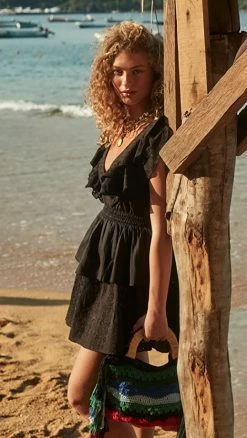 Best Sale ???? Playa Lucila Ruffle Mini ???? Dress Black ????