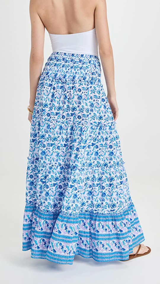 Best Sale ???? Playa Lucila Printed Ruffle ???? Skirt Blue Multi ❤️ 2 Best Sale ???? Playa Lucila Printed Ruffle ???? Skirt Blue Multi ❤️ - Image 2