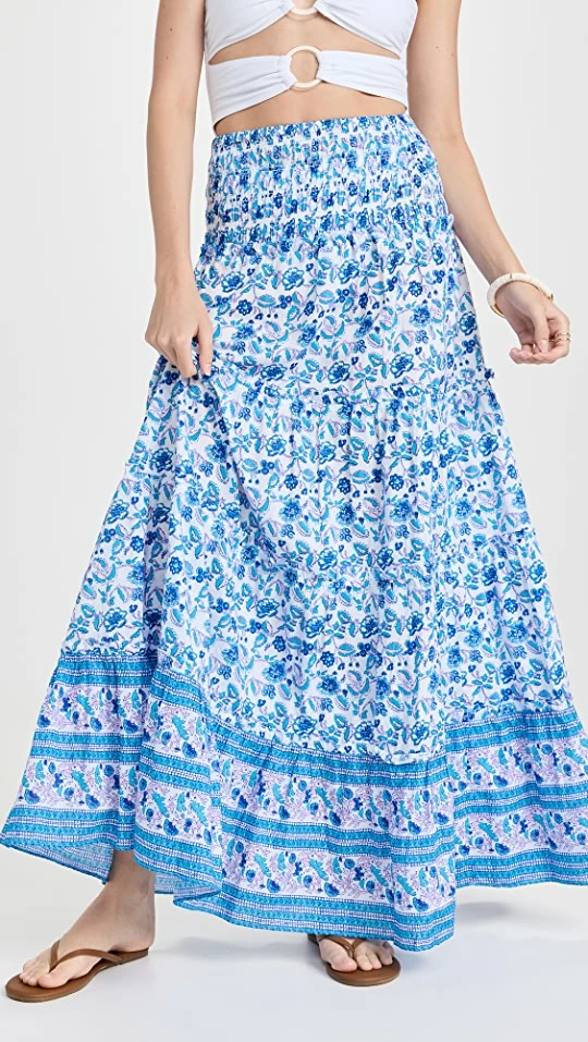 Best Sale ???? Playa Lucila Printed Ruffle ???? Skirt Blue Multi ❤️ 1 Best Sale ???? Playa Lucila Printed Ruffle ???? Skirt Blue Multi ❤️