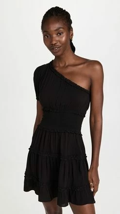 Budget ???? Playa Lucila One Shoulder Mini ???? Dress Black ????