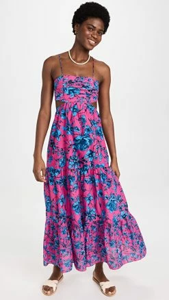 Top 10 ???? Playa Lucila Cutout Maxi ???? Dress Pink Print ????