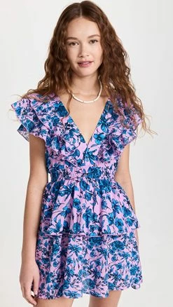 Cheap ???? Playa Lucila Ruffle ???? Dress Lilac Print ????