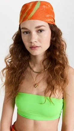 Hot Sale ???? Simon Miller Small Scarf Fruit Salad Abstract Leaf-Tango Tangerine ⌛