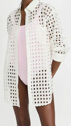 Best deal ???? Solid & Striped The Oxford Eyelet Tunic Eyelet- Marshmallow ????