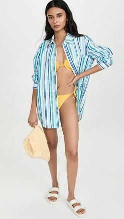 Best deal ???? Solid & Striped Oxford Tunic Blue Watercolor Stripe ????