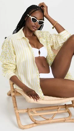 Wholesale ✨ Solid & Striped The Oxford Voile Tunic Lemonade Stripe ????