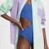 Promo ???? Solid & Striped The Oxford Tunic Mint/Seafoam/Amethyst ????