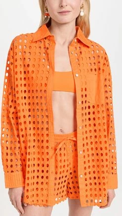 Top 10 ???? Solid & Striped The Oxford Eyelet Tunic Marmalade ????