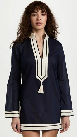 Budget ???? Tory Burch Solid Tassel Tunic ???? Dress Tory Navy ????
