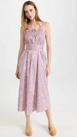 Wholesale ❤️ Tory Burch Ruffle Top ???? Dress Pink Tonal Ditsy ❤️