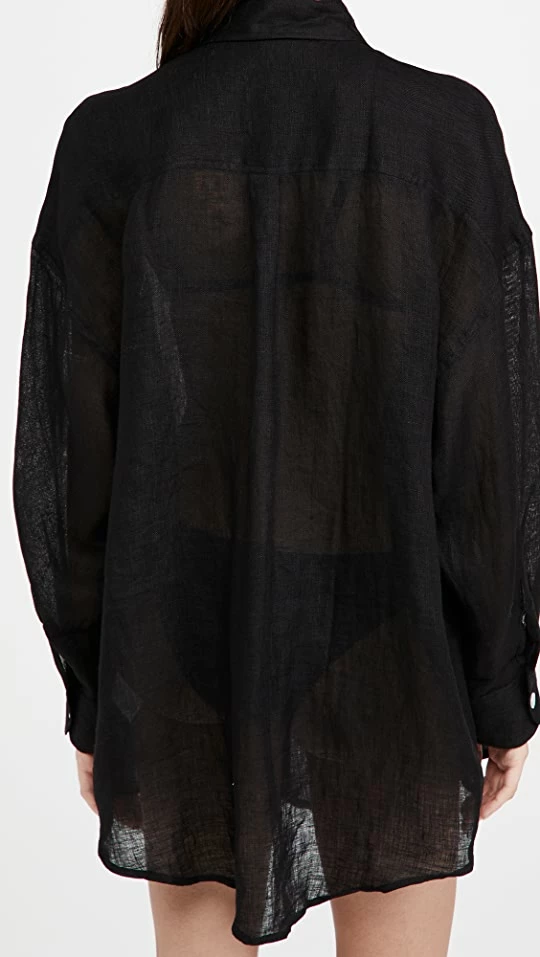 Budget ???? Vitamin A Playa ???? Shirt ???? Dress Linen Gauze Black ???? 2 Budget ???? Vitamin A Playa ???? Shirt ???? Dress Linen Gauze Black ???? - Image 2